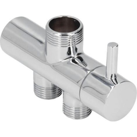 Shower Arm Diverter G3/4 to G1/2 Waterproof Tee Connector Brass Shower Diverter Valve for Bathroom (1/4)