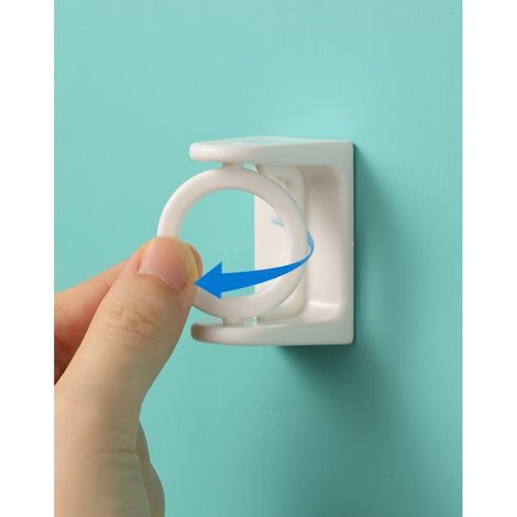 Lot de 2 supports de tringle à rideau autocollants sans perçage, fixation murale blanche (1/3)