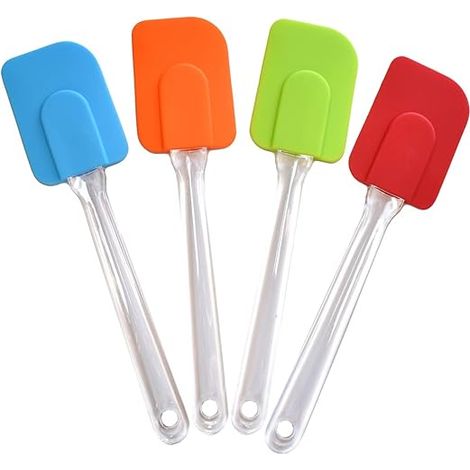 Spatules en silicone pour mélanger, lisser et préparer les gâteaux, ustensiles de cuisson en silicone aux couleurs vives, résistants à la chaleur (lo