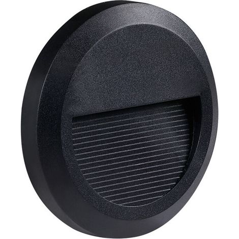 Applique 2W Encastrable LED Extérieure étanche Ronde Noire - Blanc Naturel 4200K (1/3)