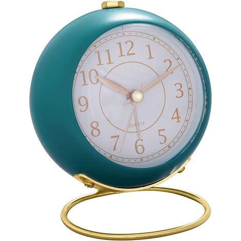 Horloge en métal avec socle en verre convexe (bleu lac) - rechargeable (1/5)