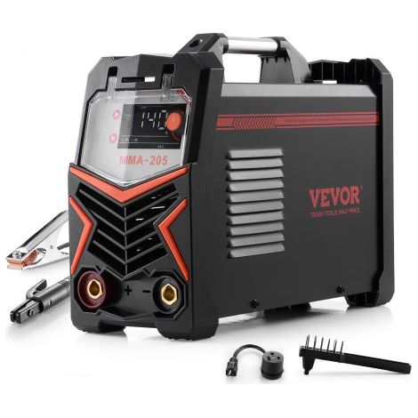 Soldador TIG, Máquina de Soldar 2 en 1 de 205 A, Pantalla LED Grande, Soldador Eléctrico Máquina Soldadura TIG con Inversor IGBT y Arranque en Caliente Arc Force, 380 x 160 x 320 mm, Negro (1/5)