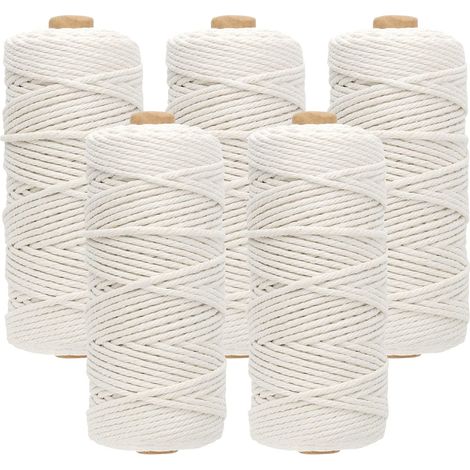 Jiajia AI, Lot de 5 Coton Fil Macramé Ficelle Cordelette pour jardin, terrasse et extérieur (1/5)