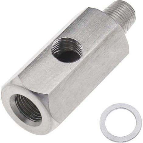 Adaptateur en T pour capteur de pression d'huile M12x1,5 1/8 NPT, raccord turbo à monter soi-même - Acier inoxydable (1/4)