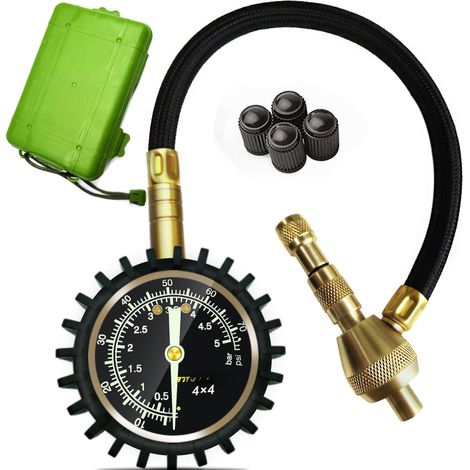 Manomètre de dégonflage de pneus 2 en 1 professionnel, dégonflage rapide, embout spécial pour gros pneus 4x4, 75 psi, Couleur GD004-4 (1/5)