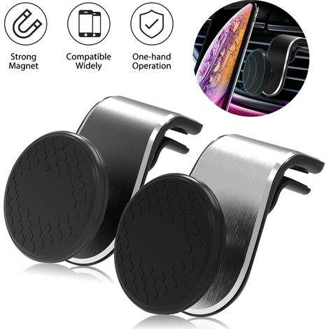 Support magnétique pour téléphone portable à fixer sur la grille d'aération de votre voiture, support magnétique puissant pour téléphone portable mains libres. (1/5)