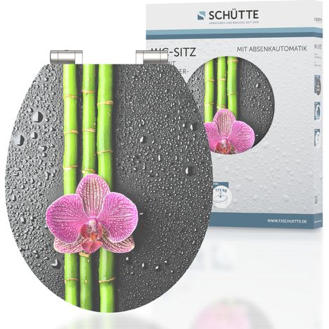 SCH�TTE WC-Sitz aus MDF Holz mit Absenkautomatik Toilettendeckel mit Motiv Klodeckel Asiatisch Wellness 80521 (1/5)