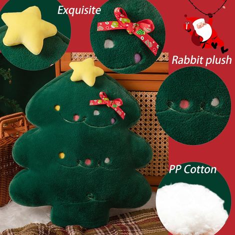 Cuscino di peluche natalizio - 45 cm a forma di albero, cuscino a forma di omino di pan di zenzero, giocattolo (albero di Natale) (1/4)