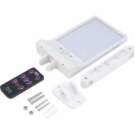 Applique murale solaire étanche à détecteur de présence, 48 LED, blanche, idéale pour le jardin. (1/5)