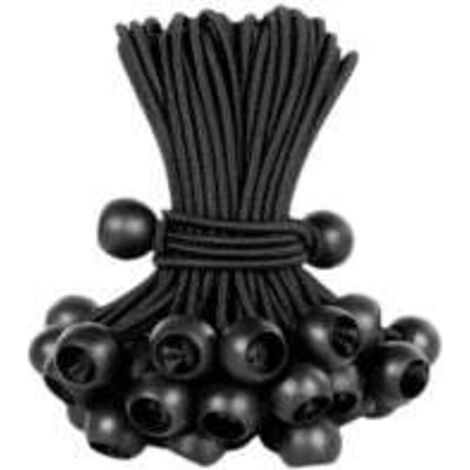 25 tendeurs de bâche avec boule, pour bannières, , bâches, pavillons, tentes - sangles d'expansion, support de bâche, tendeurs en caoutchouc (noir) (1/5)