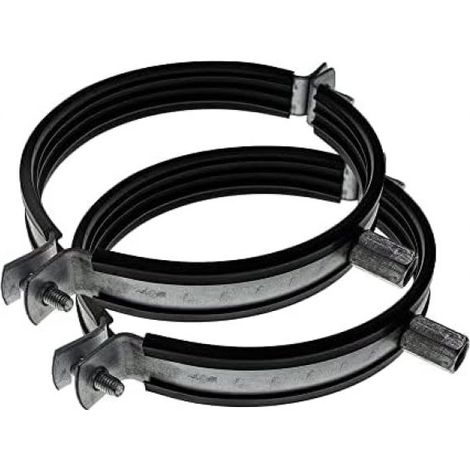 Lot de 2 colliers de serrage pour conduits de ventilation de 100 mm, avec caoutchouc anti-bruit (1/5)