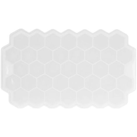 Bac à glaçons en forme de nid d'abeille 37 alvéoles avec couvercle silicone, moule à glace alimentaire pour bar et maison, blanc (1/5)