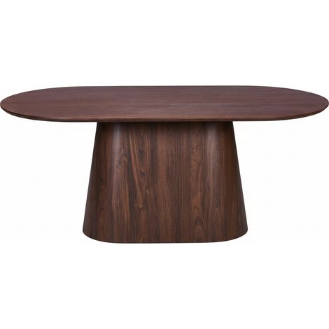 ROXY XL - Table à manger ovale couleur bois foncé 180 cm