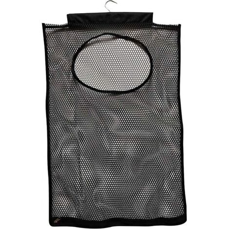 Hanging Laundry Basket, Foldable Hanging Storage Basket, Mesh Breathable Laundry Basket, Dirty Clothes Basket (Black)
