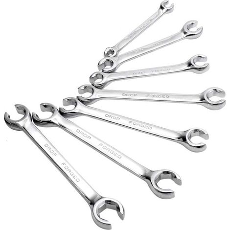 SET 7pz CHIAVI PER RACCORDI DOPPIA APERTA - CHIAVE POLIGONALE 6-24MM - aperte SPACCATE