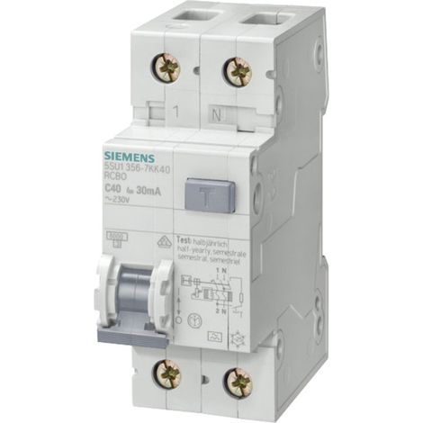 Siemens 5SU13566KK10 FI-Schutzschalter/Leitungsschutzschalter 2polig 10 A 0.03 A 230 V (1/2)