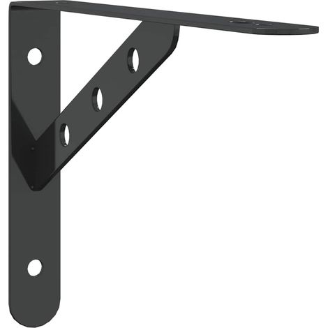 vidaXL Staffe per Mensola 4 pz 23,5x2,5x15,5 cm in Acciaio Inox Nero