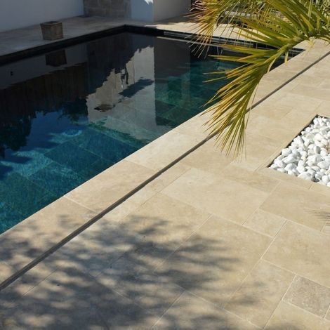Carrelage Travertin Beige Mix 1er choix Vieilli - Opus Romain x 1,2 cm (1/5)