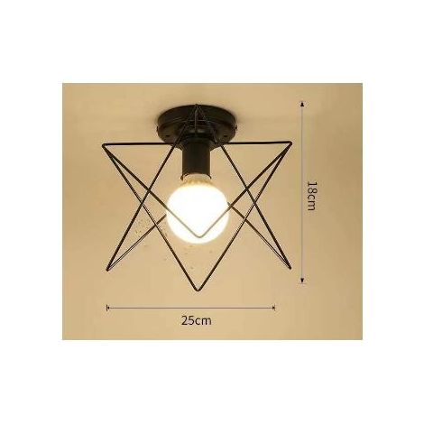 Lampe murale géométrique en fer forgé pour le salon, la cuisine, le loft, la salle à manger, la cafétéria (ampoule non incluse) Cadre M Lumière blanche E27 (1/3)