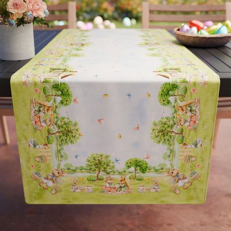 Chemin de Table 140x40 cm en Microfibre Anallergique Anti-Tache, Élégant et Lavable pour Salon et Cuisine (1/3)