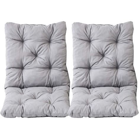 Ambientehome Lot de 2 Coussins Haut Dossier HANKO pour Fauteuil de Jardin, Coton, ca. 98 x 50 x 8 cm, Ton Gris Clair, 2 Unité 1
