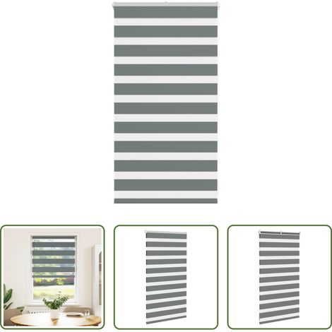 vidaXL Sonnenschutz - Doppelrollo Dunkelgrau 80x100 cm Stoffbreite 75,9 cm Polyester (1/5)