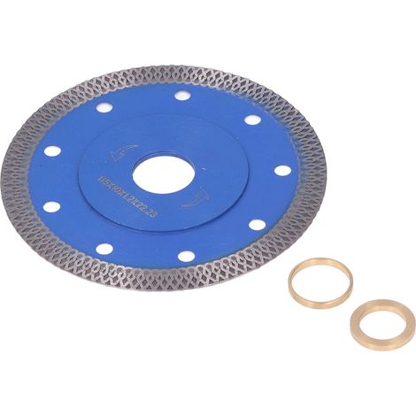 Lame de scie diamantée ultra-mince pour la coupe de porcelaine, carrelage, granit, marbre et céramique, avec rebord ondulé, diamètre net 4,5 pouces.