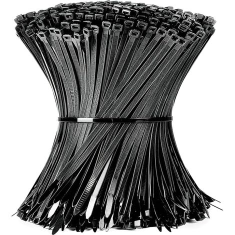 Colliers de serrage plastique 100mmx2.5mm serre cable noir 1000 pieces (1/5)