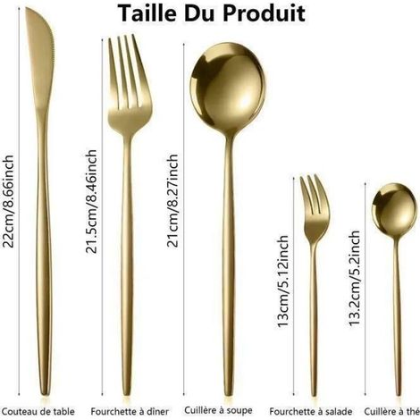 Couverts de table - - Ménagère 30 pièces - Acier inoxydable - Or - Pour 6 personnes (1/5)