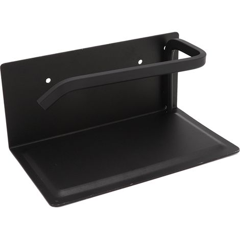 Wandmontierter Toilettenpapierhalter mit Handyhalterung, schwarz (1/5)