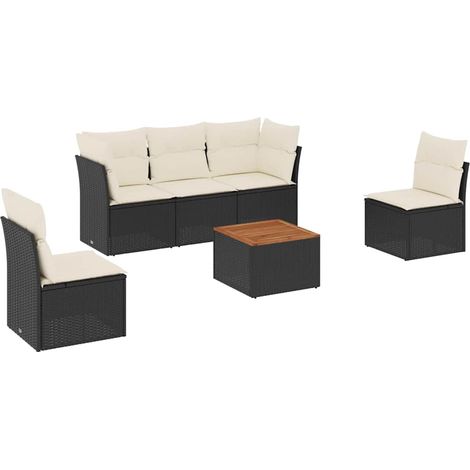 Maison Exclusive - Set de sofás de jardín 6 piezas y cojines ratá (1/3)