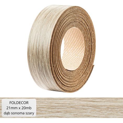Cinta de cantos para muebles Sonoma roble gris melamina con adhesivo termofusible 21 mm (20 m) (1/5)