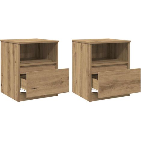 Maison Exclusive - Mesitas noche 2 uds madera ingeniería roble ar