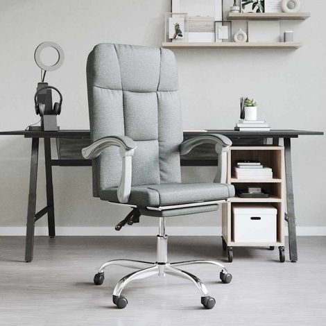 Chaise de bureau inclinable Fauteuil gamer - Chaise d'ordinateur Gris foncé Tissu BV836404 - BonneVie (1/5)