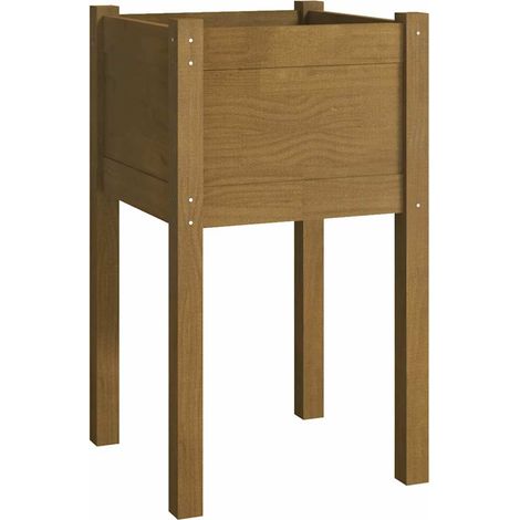 Maison Exclusive - Pflanzkübel Honigbraun 40x40x70 cm Massivholz (1/5)