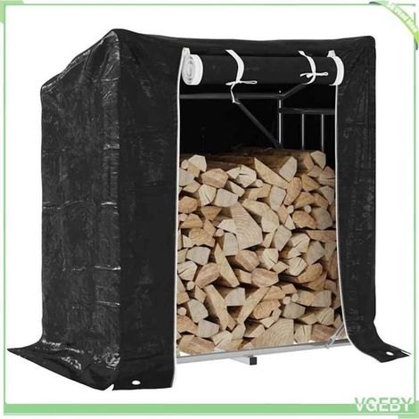 4104937 Portant de bois de chauffage et housse de pluie acier galvanisé (1/5)