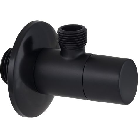 Robinet d'arrêt équerre 1/4 tour avec rosace noir NOYON & THIEBAULT M15x21 - M12x17 (1/5)