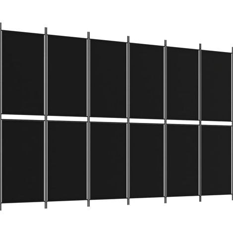 Paravent Cloison de séparation 6 panneaux, Pour Jardin, Balcon, Terrasse Noir 300x200 cm Tissu OIB9053E (1/5)
