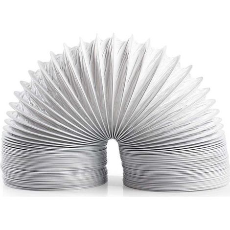 Tuyau d'évacuation en PVC - 127 mm - 6,00 m - Convient pour : Ventilation / Sèche-linge - Blanc (1/3)