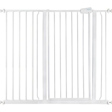 Safetots Extra Tall Metal Safety Gate Pressure Fit, 113.8cm - 121.4cm, White, 104cm in Height, Extra Tall Baby Gate