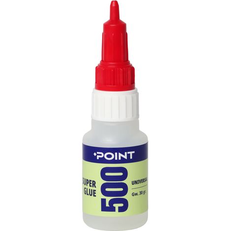 Cola Cianoacrilato POINT 500 Super Glue – Transparente, Secado Rápido, Pegado Instantáneo Multisuperficie – 30 g