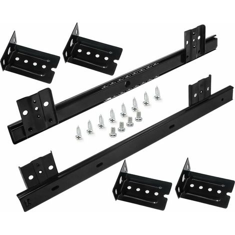 Glissières pour Tiroirs Coulisse Tiroir 350mm Coulisse a Bille pour Plateau Coulissant Clavier  (1 paire) Noir