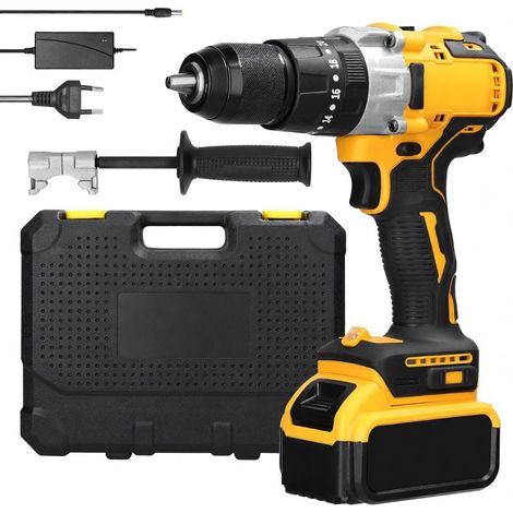 Perceuse électrique multifonctionnelle 21 V 80 Nm, 2 vitesses, 3 modes, vitesse réglable, sens rotation ajustable, 20 niveaux couple, visseuse lithium (1/5)