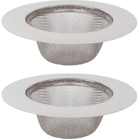2-teiliges Spülbecken-Sieb, Edelstahl-Spülbecken-Sieb, Edelstahl-Abflussfilter, Spülbecken-Sieb, für Küchenspüle, Badezimmer, Waschbecken, Badewannen (1/5)
