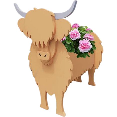 Maceta independiente, sin bordes, con forma de vaca, jardinera para exteriores, cabra, kit de montaje para decoración exterior, caballo 3424 (1/5)