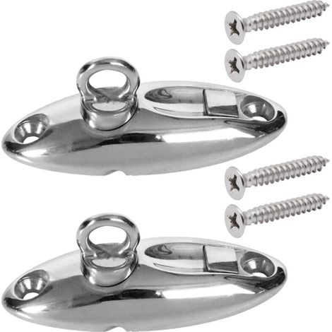 Schnellverschluss-Fenderhaken-Sets, Fenderhaken aus Edelstahl 316 mit Schrauben, Schnellverschlussclips für Fenderzubehör für Bootsbeschläge (1/4)