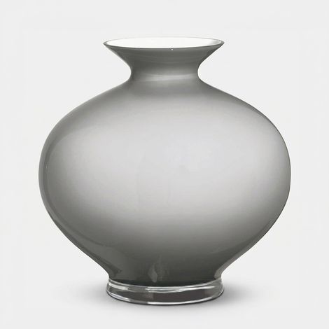 Vaso decorativo in vetro soffiato Made in Italy Aurora - Grigio (1/2)