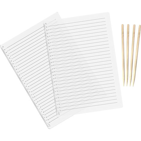 BRAVIX Lot de 2 pochoirs à lignes droites - 28 cm - Pochoir A4 pour dessin au trait - Guide de lettrage - Règle transparente - Outil d'écriture avec stylo pour écriture droite