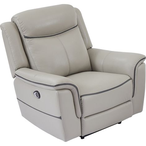 Poltrona relax elettrica in Pelle Grigio - ADELIO