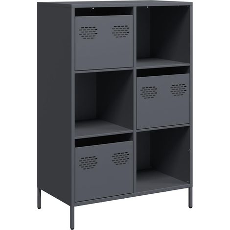 Maison Exclusive - Aparador de acero gris antracita 68x39x103,5 c